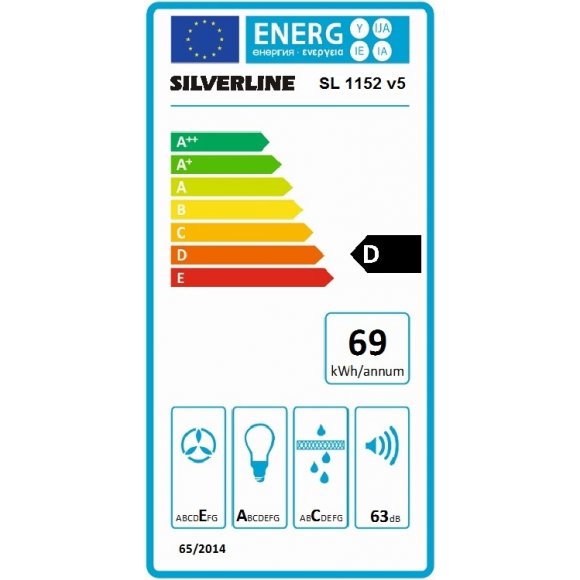 Silverline SL1152 V5 Crystal emhætte_energilabel