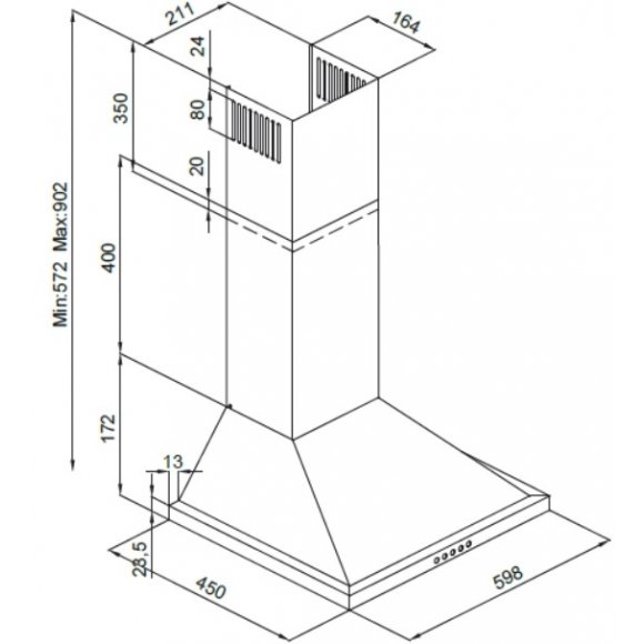 Silverline SL 2240-60 HV Basic emhætte | Lindved El, måltegning