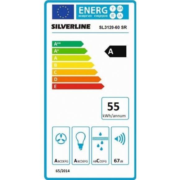 Silverline SL 3120 - 60 SR BETA emhætte, energimærkning | Lindved El 