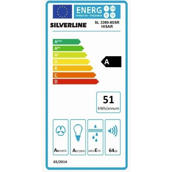 Silverline SL 3390-80 SR em hætte Hisar, energilabel | Lindved El 