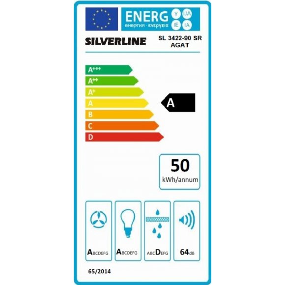 Silverline SL 3422-90 SR emhætte Agat, energi | Lindved El 