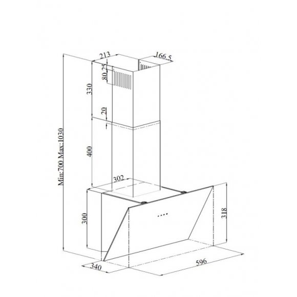 Silverline SL 3461-90 SR emhætte Ask, mål | Lindved El 