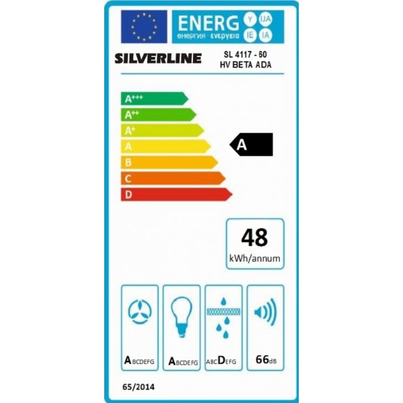 Silverline SL 4117-60 HV emhætte Beta Ada, energilabel | Lindved El 