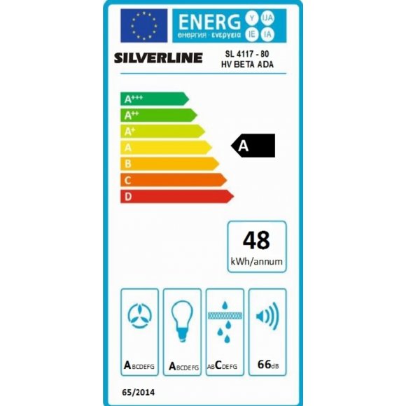 Silverline SL 4117-80 HV emhætte Beta Ada, energi | Lindved El 