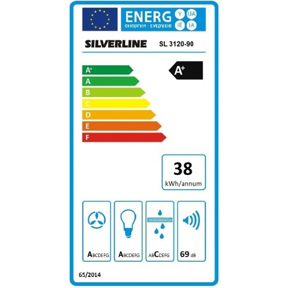 Silverline SL 3120-90 HV emhætte Beta, energilabel | Lindved El 