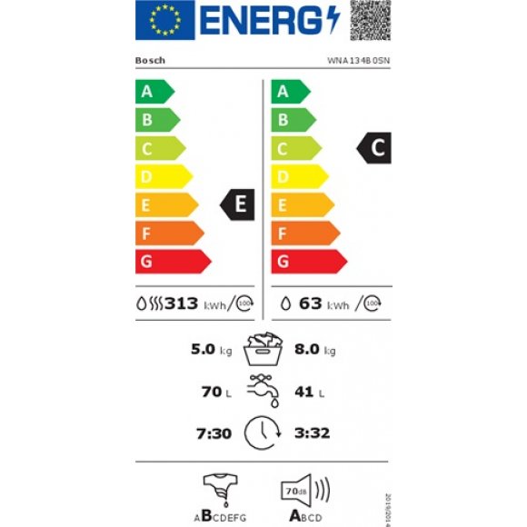 Bosch WNA134B0SN Vaske/tørremaskine, energi | Lindved El