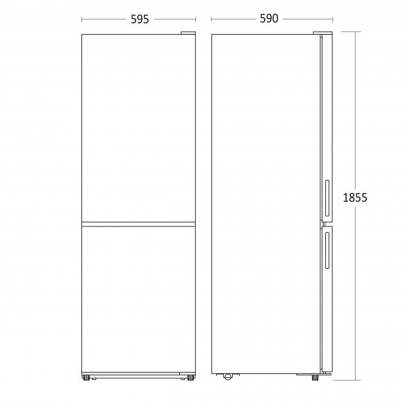 Scandomestic SKF327XE Kølefryseskab, mål | Lindved El 