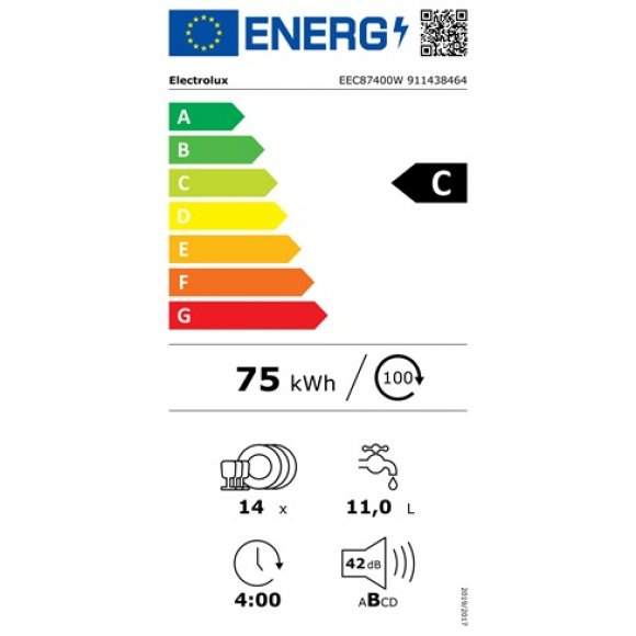 Electrolux EEC87400W Opvaskemaskine til integrering | Lindved El