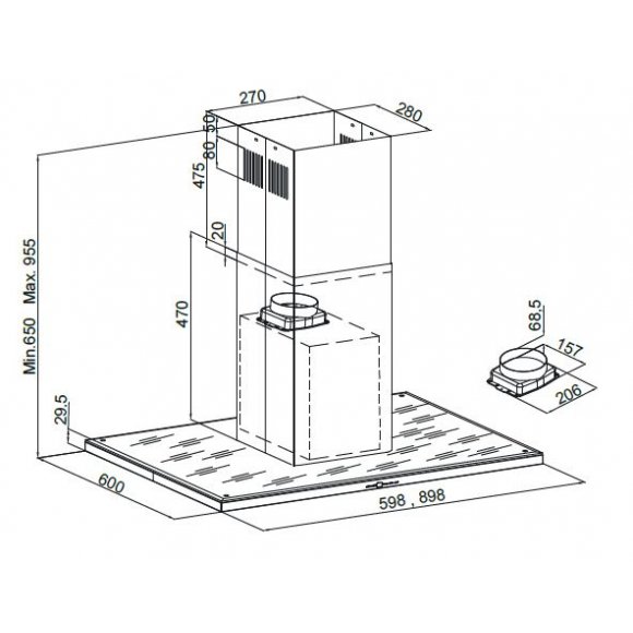 SILVERLINE - Silverline SL 4250-90 SR sort emfang fh, 90 cm